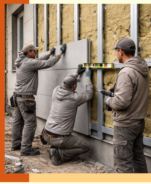 Утепление вентилируемого фасада под ключ в Зеленокумске